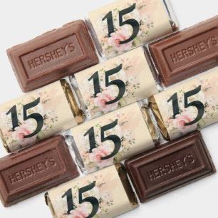 Happy Quinceanera Pink Floral Rustic 15th Birthday Hershey's Miniatures