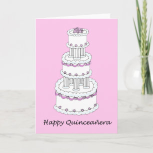 Happy Quinceañera Pretty Cake Invitation