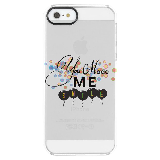 Happy quote with balloons -You MADE ME SMILE! Uncommon iPhone Case (Back)