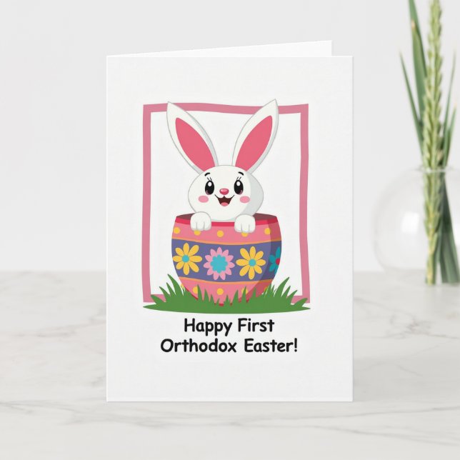 Happy Rabbit Egg Card (Front)