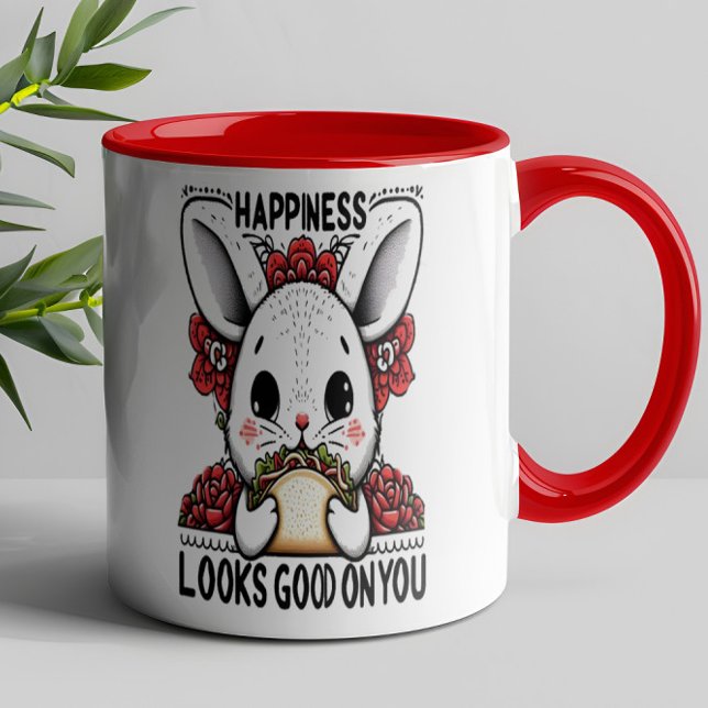 Happy Rabbit happiness looks good on you Mug (Creator Uploaded)