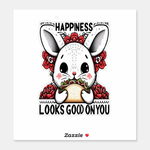 Happy Rabbit happiness looks good on you Sticker