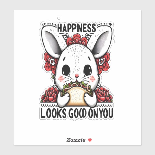 Happy Rabbit happiness looks good on you Sticker (Sheet)