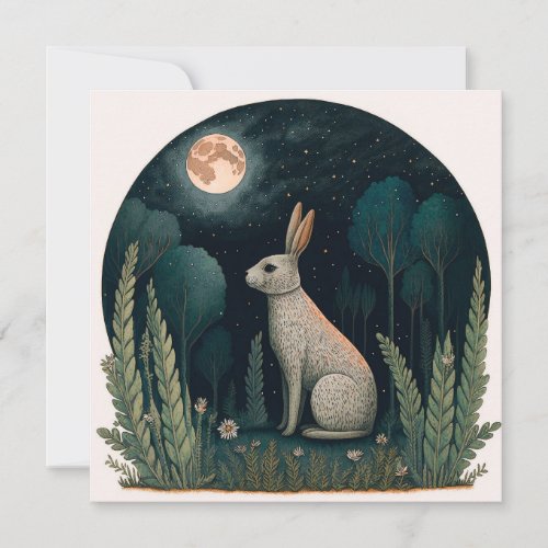 Happy Rabbit in the Moonlight