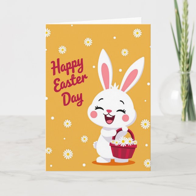 Happy Rabbit Joyful Blooms Card (Front)