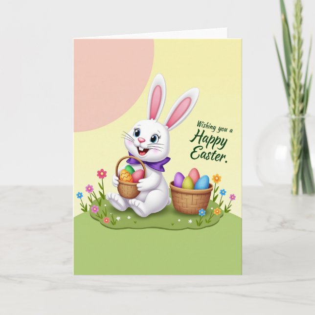 Happy Rabbit Pattern Card (Front)