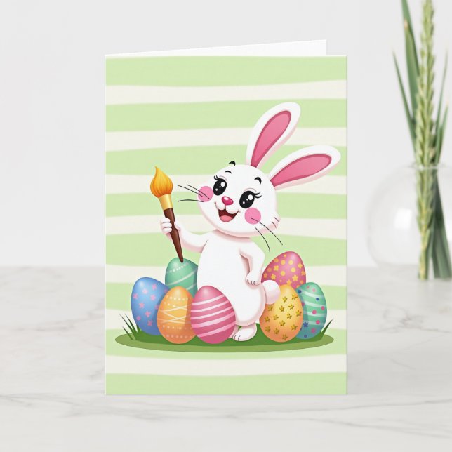 Happy Rabbit Springtime Card (Front)
