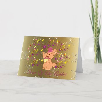 Happy Rabbit Year Holiday Card by Crazy_Card_Lady at Zazzle