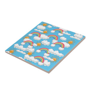 Happy Rainbow Ceramic Tile