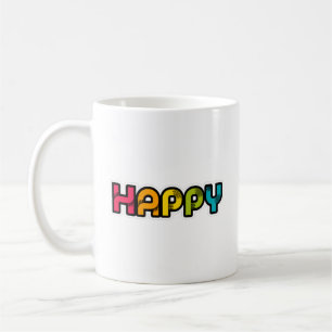 Happy Rainbow colored word Coffee Mug