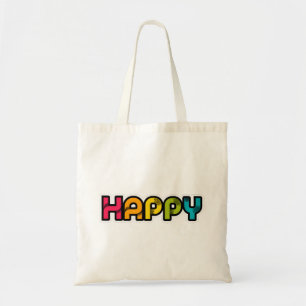 Happy Rainbow colored word Tote Bag