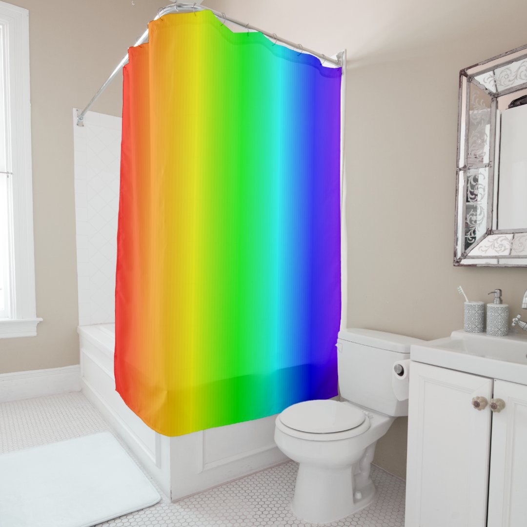 Happy Rainbow Colors Gradient Bright Shower Curtain Zazzle