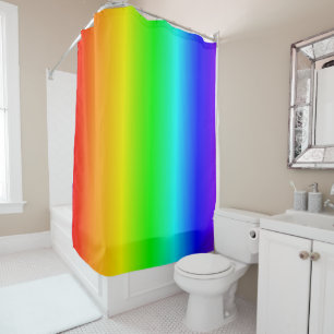 Happy Rainbow Colors Gradient Bright Shower Curtain