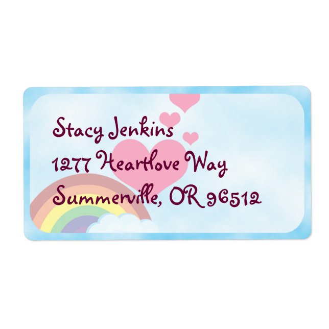 Happy Rainbow Cute Fun Retro Art Joy Label (Front)