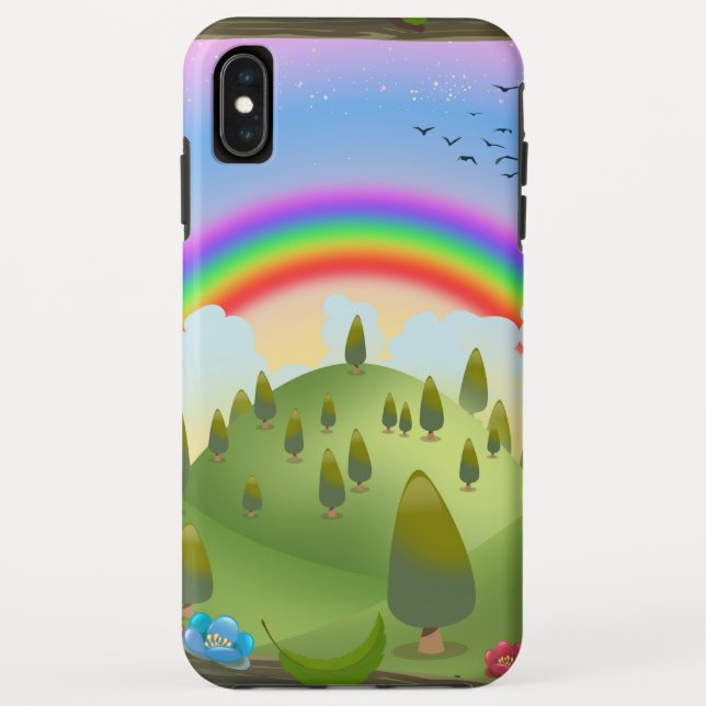 Happy Rainbow Landscape Case-Mate iPhone Case (Back)