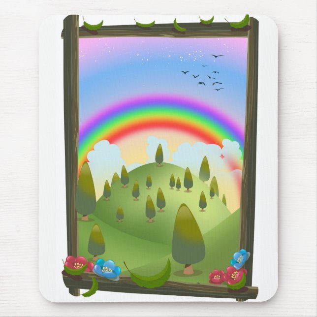 Happy Rainbow Landscape Mouse Pad (Front)