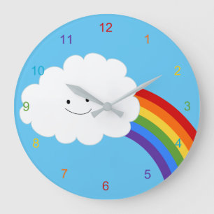 Happy Rainbow Large Clock