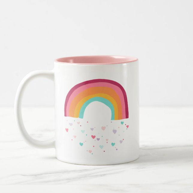 Happy Rainbow Magic Two-Tone Coffee Mug (Left)