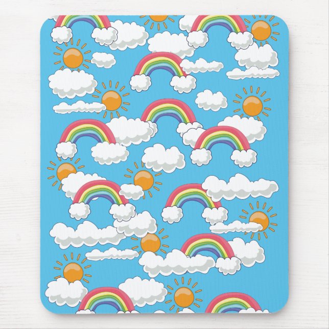 Happy Rainbow Mouse Pad (Front)