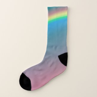 Happy Rainbow Pink Blush  Art Socks