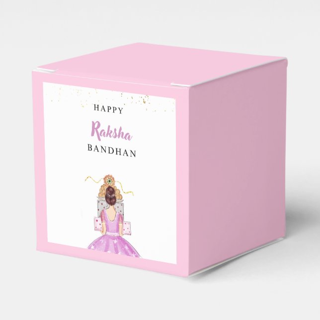 happy rakhi, rakshabandhan, indian festival, favor boxes (Front Side)