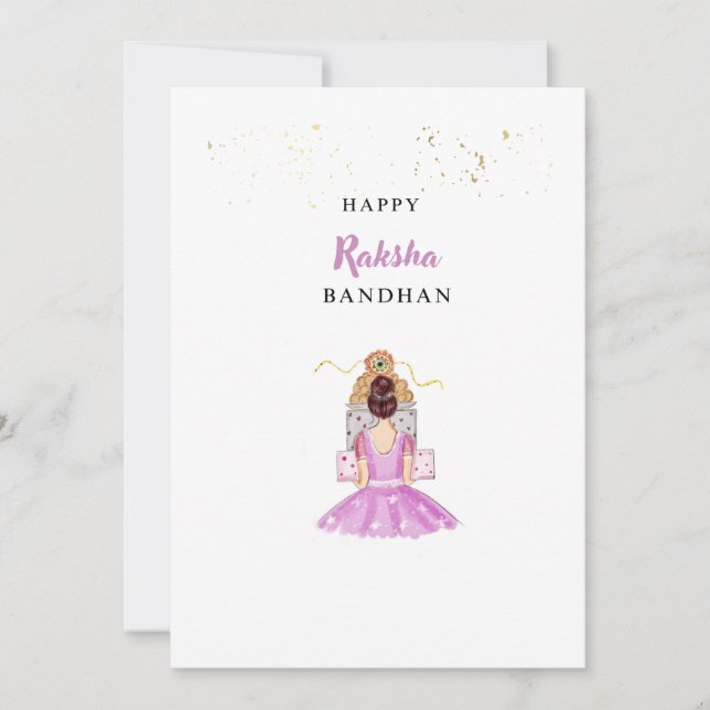happy rakhi, rakshabandhan, indian festival, holiday card (Front)