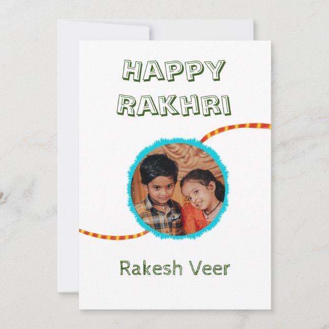 Happy Rakhri veer photo card , Rakhi  (Front)