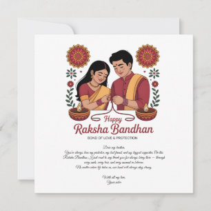 Happy Raksha Bandhan Flat Card