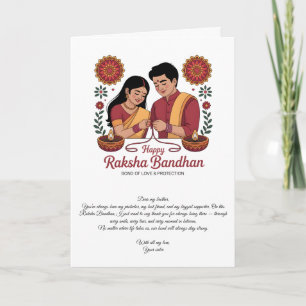 Happy Raksha Bandhan Folded Greeting Card