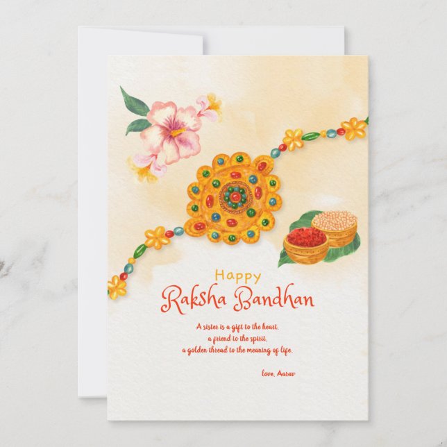 Happy Raksha Bandhan Greeting Card (Front)
