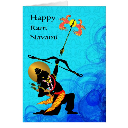 Happy Ram Navami Lord Rama with Flaming Arrow