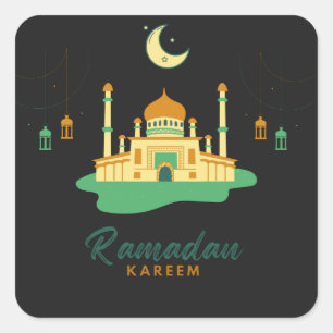 Happy Ramadan Kareem And Eid Mubarak 2022  Square Sticker