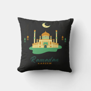 Happy Ramadan Kareem And Eid Mubarak 2022  Throw Pillow