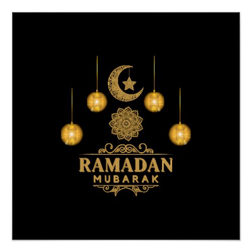 Happy Ramadan Kareem And Eid Mubarak 2024 Holiday  Poster