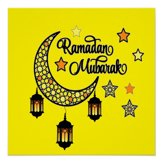 Happy Ramadan Kareem And Eid Mubarak 2024 Poster (Front)