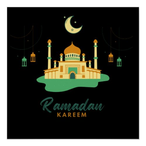 Happy Ramadan Kareem And Eid Mubarak 2024 Poster