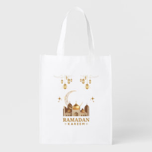 Happy Ramadan Kareem -Eid Mubarak Greetings Grocery Bag