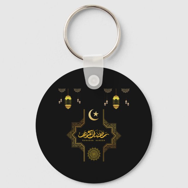 Happy Ramadan Kareem -Eid Mubarak Wishes  Holiday  Keychain (Front)