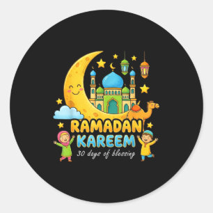 Happy ramadan mubarak for boys youth ramadan month classic round sticker