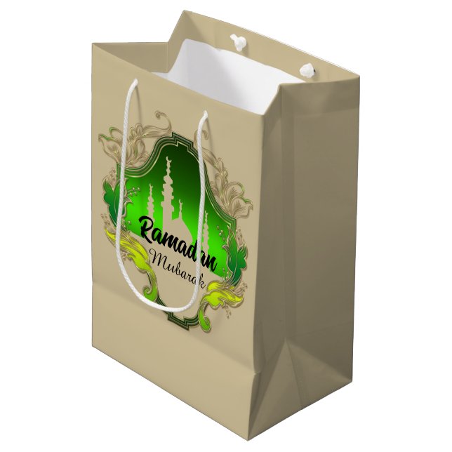 Happy Ramadan  Mubarak Kareem  2026 Medium Gift Bag (Front Angled)