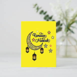 Happy Ramadan Mubarak Kareem Crescent lantern  Holiday Postcard
