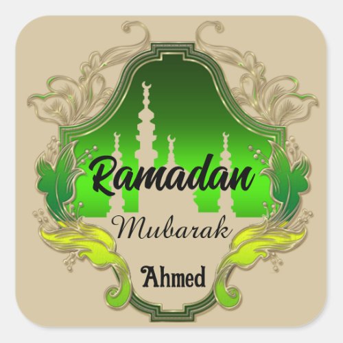 Happy Ramadan  Mubarak Kareem personalized  2024 Square Sticker