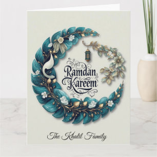 Happy Ramadan Mubarak   Ramadan Kareem Blue Muslim Card