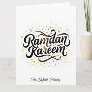 Happy Ramadan Mubarak Ramadan Kareem Gold Muslim Card