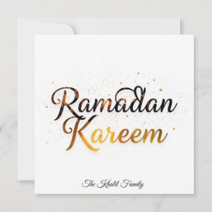 Happy Ramadan Mubarak Ramadan Kareem Gold Muslim Holiday Card