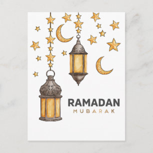 Happy Ramadan Mubarak   Ramadan Kareem Gold Muslim Holiday Postcard