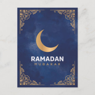 Happy Ramadan Mubarak Ramadan Kareem Gold Muslim Holiday Postcard