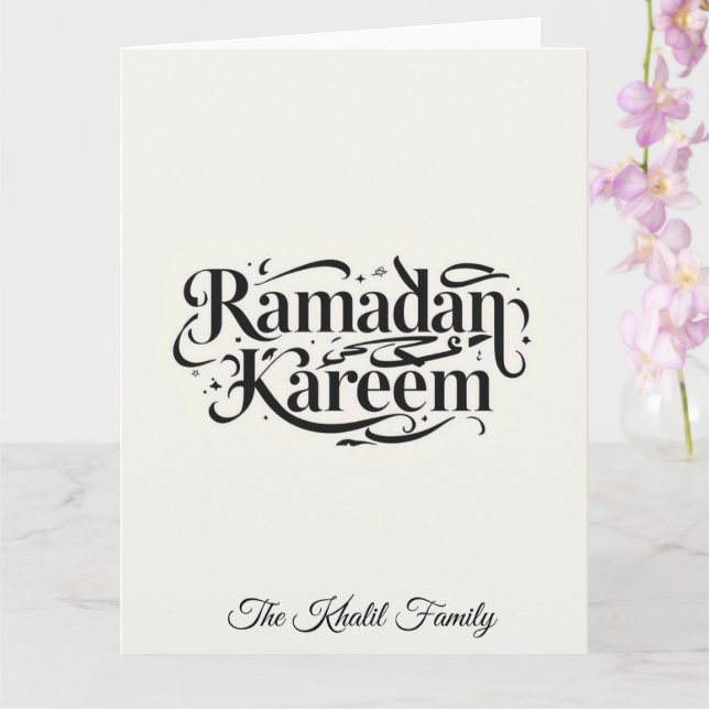 Happy Ramadan Mubarak Ramadan Kareem Muslim Card (Orchid)