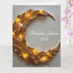 Happy Ramadan Mubarak Ramadan Kareem White Muslim Card