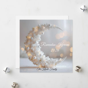 Happy Ramadan Mubarak Ramadan Kareem White Muslim Holiday Card